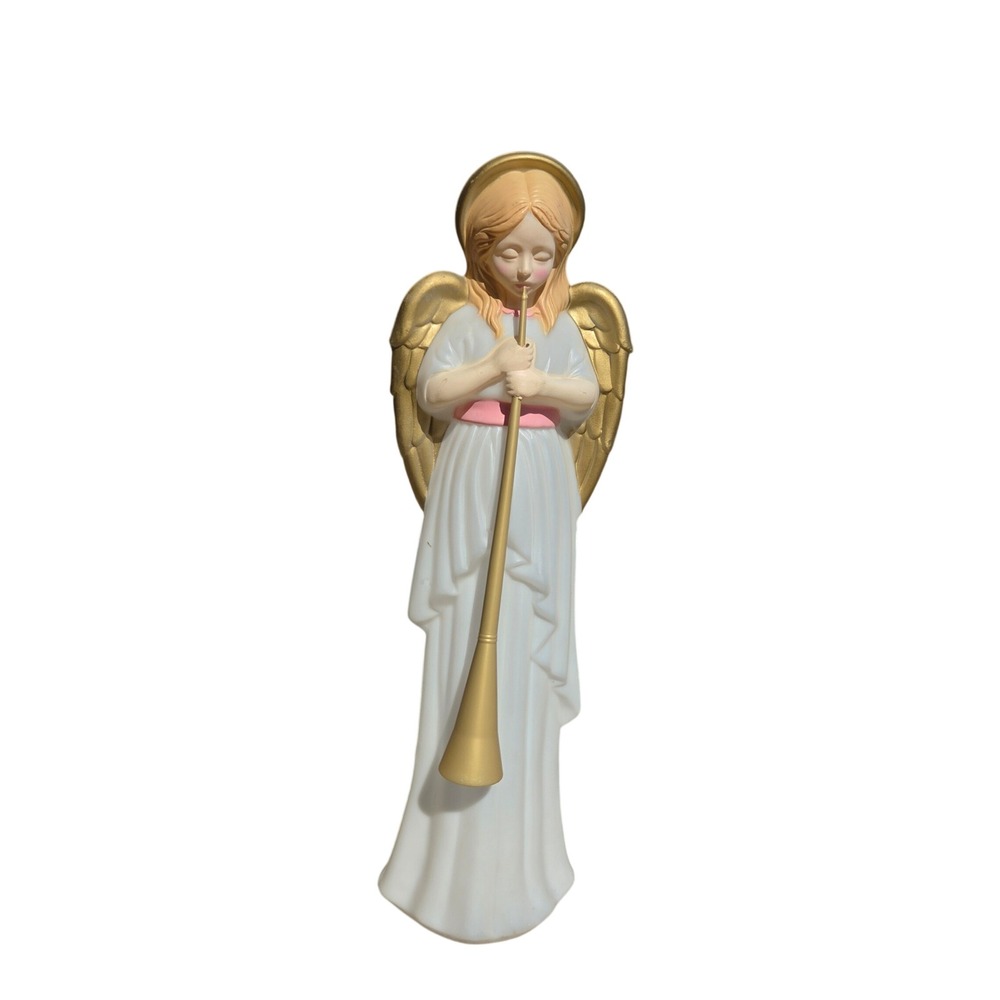 Vintage 1996 TPI Angel with Trumpet Christmas Blow Mold Light Up Decor 31 Inch
